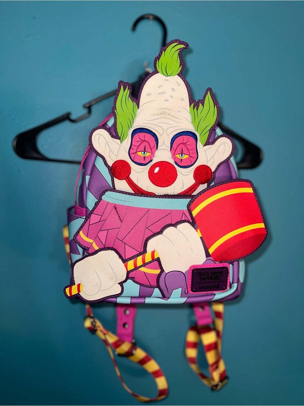 Loungefly Purple Green Red Clown Mini Backpack